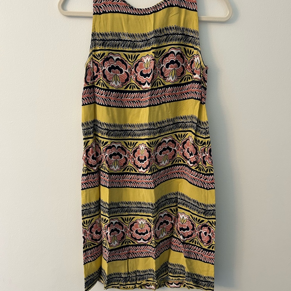 LOFT Yellow Floral Mini Dress